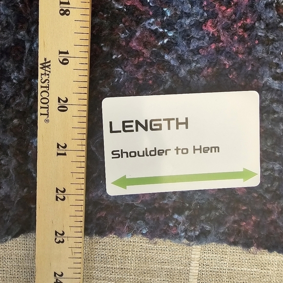 Chico's Design Size 1 Fuzzy Knit Acrylic Jacket Made in USA - Picture 8 of 8